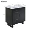 Bathroom Vanity Set With Sink, Combo Cabinet, Bathroom Storage Cabinet, Solid Wood Frame - Black - Image 8