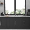 Drop In Kitchen Sink 16 Gauge Stainless Steel Single Bowl Topmount Basin - Black - Image 5