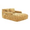 Chenille Interior Lazy Sofa Chaise Longue With Armrests And 3 Pillows - Yellow - Image 17