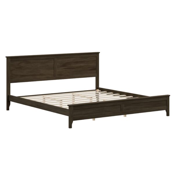 King Size Platform Bed With Sturdy Slats And No Box Spring - Espresso