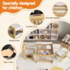3 In 1 Kids Study Table & Chairs Set Multi Functional Activity Table With Detachable Blackboard Top - Natural Wood - Image 6
