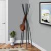 Free Standing Coat Rack 5 Hooks For Entryway - Black - Image 3