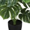 24" Tall, Artificial Plant, Monstera, Indoor, Faux, Fake, Table, Greenery, Potted, Real Touch, Decorative - Green / Black - Image 2