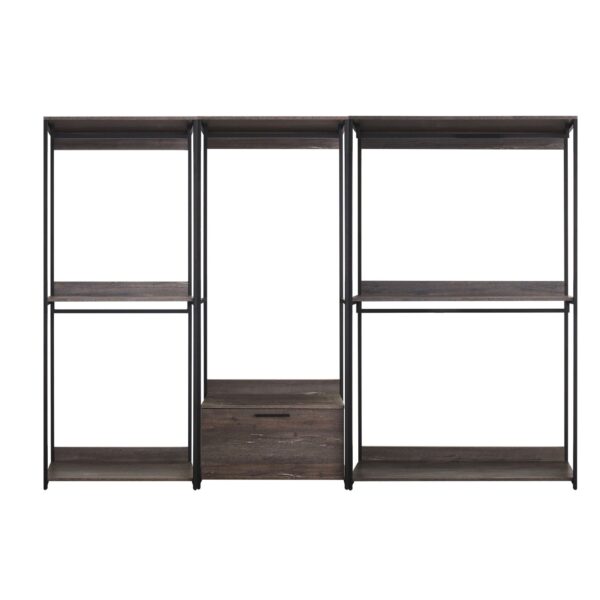 Monica - Wood Walk In Closet System & Modular Design Melamine - Rustic