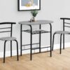 3 Pieces Dining Table Set, Small, Contemporary & Modern - Gray - Image 12
