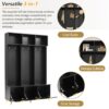 Modern Large Storage Hall Tree With Bench, Luxurious Coat Rack With 6 Hooks And Legs For Entryway, Living Room - Black / Gold - Image 6