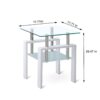 2 Pieces Tempered Glass End Table With Storage For Living Room In Modern Design - Clear - Image 6