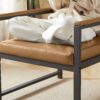 Retro Leisure Accent Chair With Extra Soft Padding - Camel - Image 7