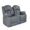 Raize - 3 Piece Power Living Room Set With Storage Console And Cup Holders - Gray - Image 17