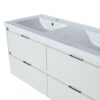 Modern Floating Bathroom Vanity With Dual Resin Sink, Soft Close Drawers - White - Image 26