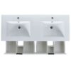 Modern Floating Bathroom Vanity With Dual Resin Sink, Soft Close Drawers - White - Image 19