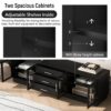 Modern Minimalist TV Stand For TVs Up To 75", Entertainment Center Media Console Cabinet With Adjustable Shelves - Black - Image 9