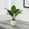 17" Tall, Artificial Plant, Aureum, Indoor, Faux, Fake, Table, Greenery, Potted, Real Touch, Decorative - Green / White - Image 4