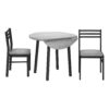 3 Piece Dining Table Set, Small, Drop Leaf, Contemporary & Modern - Gray - Image 2