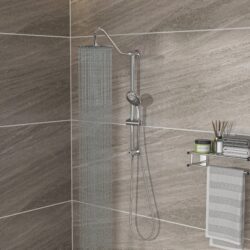 Chrome Round Dual Shower Heads Set With 10" Overhead And Hand Shower, Metal & Plastic Construction - Chrome