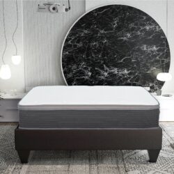 12'' Queen Size Hybrid Mattress In A Box, Plush Gel Memory Foam Mattress Top With Pocket Coil Base - Gray / White