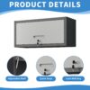 Heavy Duty Metal Wall Mounted Tool Storage Cabinet Steel Metal Garage Storage Cabinet - Black / Gray - Image 13