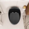 Egg Shape Toilet 1 Piece 1.28 Gpf Single Flush Ceramic - Black - Image 8