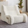 Bean Bag Chair For Adults, Lazy Floor Sofa Couch Memory Foam Bean Bag Sofas Chenille Fabric Reading Chair Comfortable Corner Lounge Sofa For Living Room - White - Image 7