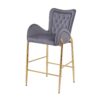 Velvet Fabric Counter Height Bar Stools (Set of 2) With Legs And Footrests, 28.75" - Gray - Image 9