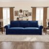King Pull Out Sofa Bed, Chesterfield Sofa, 3 In 1 Velvet Convertible Sleeper Sofa With Nailhead Trim & Rolled Arm For Living Room, Bedroom, Apartment, Office - Blue - Image 6