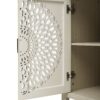 Hollow Carved 2 Door Accent Cabinet Sideboard Buffet Storage Cabinet With Adjustable Shelf For Entryway Living Room Bedroom - Natural - Image 15