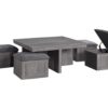 Moseberg - Coffee Table With Storage Stools - Light Gray - Image 2
