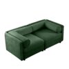 2 Seater Sofa With Storage Seat And Cylindrical Backrest Modern Fabric Loveseat - Green - Image 7