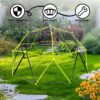 10 Sided Climbing Frame For Outdoor Playground With Colorful Climbing Stones 10Ft Metal Structure - Black / Green - Image 4