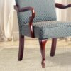 Delaney - Elegant Gooseneck Arm Chair With High Back Jacquard Fabric - Blue - Image 4