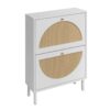 2 Door Shoe Rack, Rattan, Double Layer, Suitable For Living Room, Hallway - White - Image 9