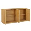 Contemporary Wave Shaped 64" TV Stand With Rattan Doors Wood - Natural - Image 10