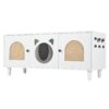 Furniture Style Cat Cabinet Cat Litter Box With Sisal Scratching Door - Cream White - Image 5