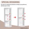 Bathroom Wall Mounted Storage Rack With Float Mounting Design, Durable Plywood - Glossy White - Image 3