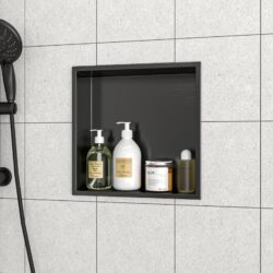 12" X 12" Stainless Steel Shower Niche Waterproof And Durable - Gunmetal Black