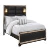 Lively - Queen Bed With Lamps And Padded Headboard - Black - Image 4