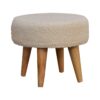 Petite Footstool - Cream / Brown - Image 5