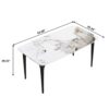 Modern Artificial Stone Pandora Curved Leg Dining Table 6 People - Antique White - Image 12