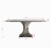 Modern Rectangular Dining Table With Stainless Steel Titanium Hourglass Base, Sintered Stone Top - Black White - Image 3