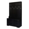 Entryway Bench With Coat Rack, 3 In 1 Design And Adjustable Shelves, Hall Tree With 7 Hooks For Entrance, Living Room - Black - Image 11