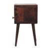 Mini Curved Bedside Table With Open Slot - Walnut - Image 3