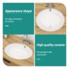 Oval Undermount Bathroom Sink With Overflow - White - Image 7