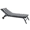 Outdoor Lounge Chairs (Set of 2), Cushion Replacement Patio Funiture Seat Cushion Chaise Lounge Cushion - Black / White - Image 10