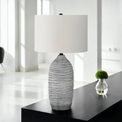 Lighting, Table Lamp, Resin, Modern - Gray / Cream