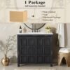 Bathroom Vanity Organizer With Sink, Handcrafted Solid Storage Cabinet - Espresso - Image 9