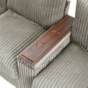 Modern 4 Seater Corduroy Sofa Couch With USB Ports, Hidden Storage Arms, And Flip Top Cup Holders - Brown - Brown - Image 14