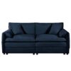 Modern Chenille Oversized Deep Seat Luxury 2 Piece Sofa Set With 4 Pillows - Blue - Image 11