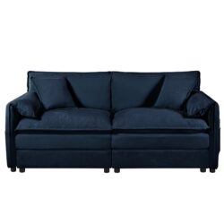 Oversized Chenille Loveseat Sofa, Modern Comfy Deep Seat Love Seat, Diy Combination - Blue