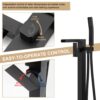 Freestanding Bathtub Faucet With Waterfall Tub Filler And Hand Shower - Matte Black - Image 8