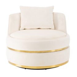 360 Degree Swivel Accent Chair With Soft Cushion For Living Room, Bedroom, Office - Beige